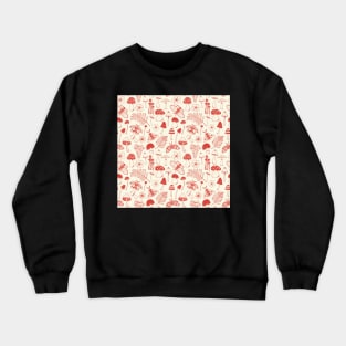 Mushroom and Moths Cottagecore Pattern Crewneck Sweatshirt